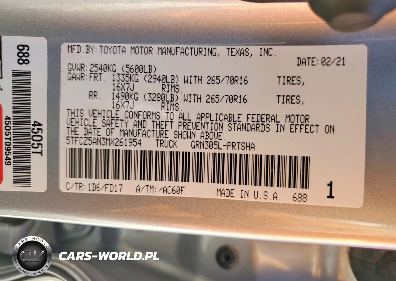 2021 Toyota Tacoma Trd Off-Road VIN:5TFCZ5AN3MX261954 - 12