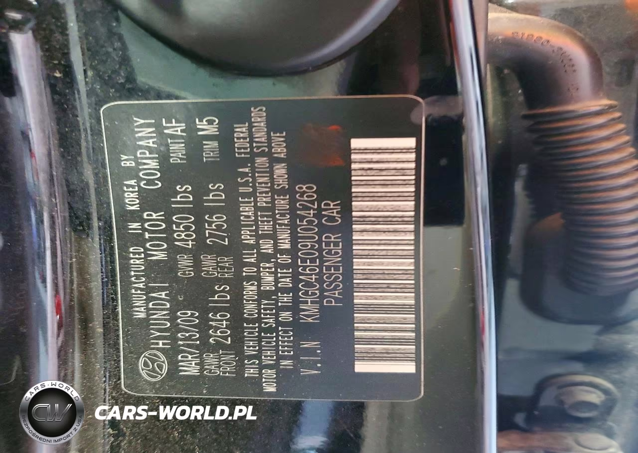 2009 Hyundai Genesis 3.8L VIN:KMHGC46E09U054268 - 12