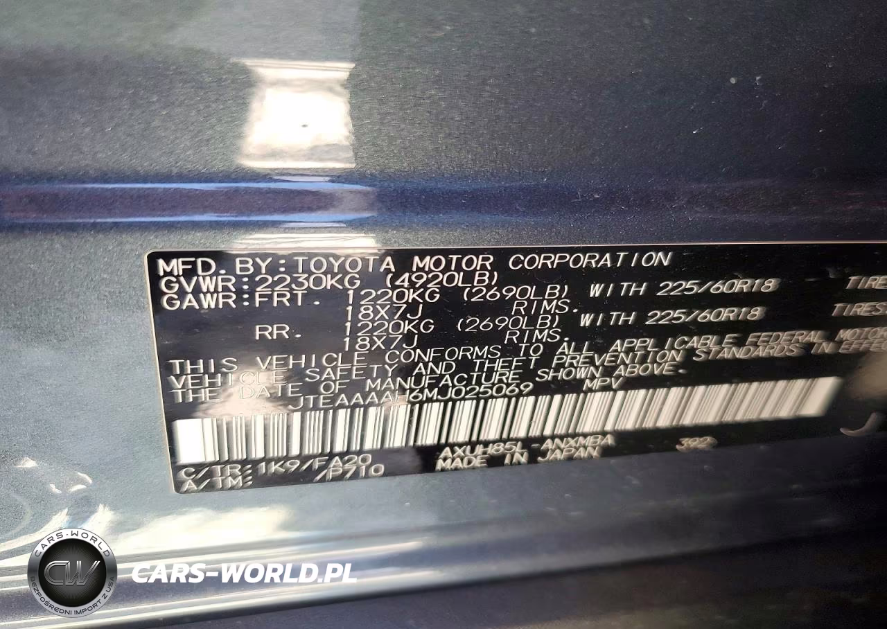 2021 Toyota Venza Le VIN:JTEAAAAH6MJ025069 - 13