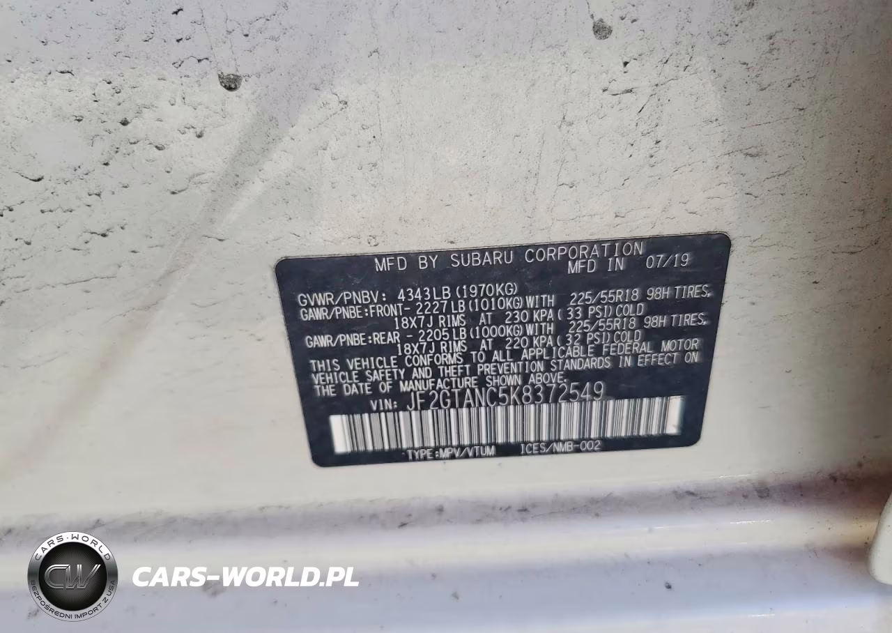 2019 Subaru Crosstrek Limited VIN:JF2GTANC5K8372549 - 13