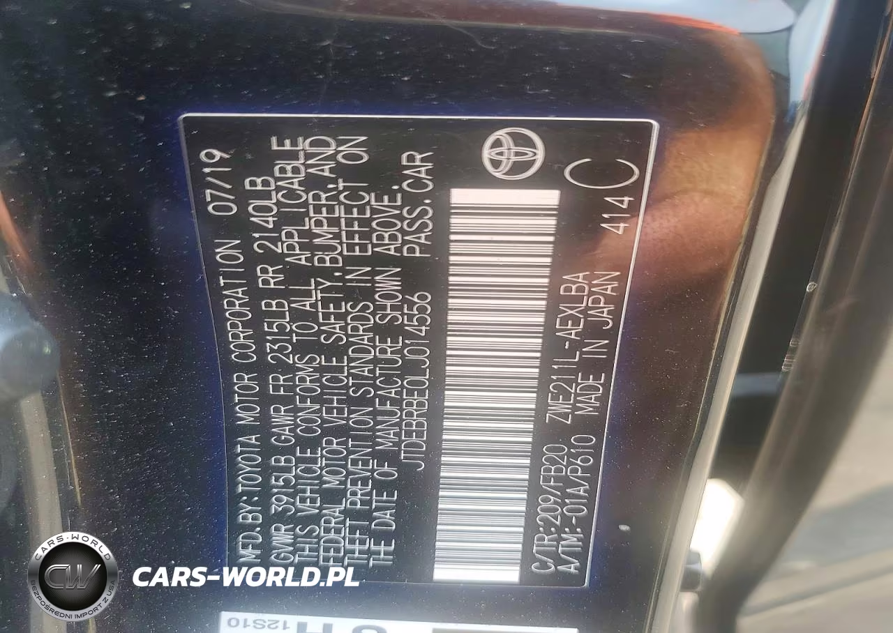 2020 Toyota Corolla Le VIN:JTDEBRBE0LJ014556 - 12