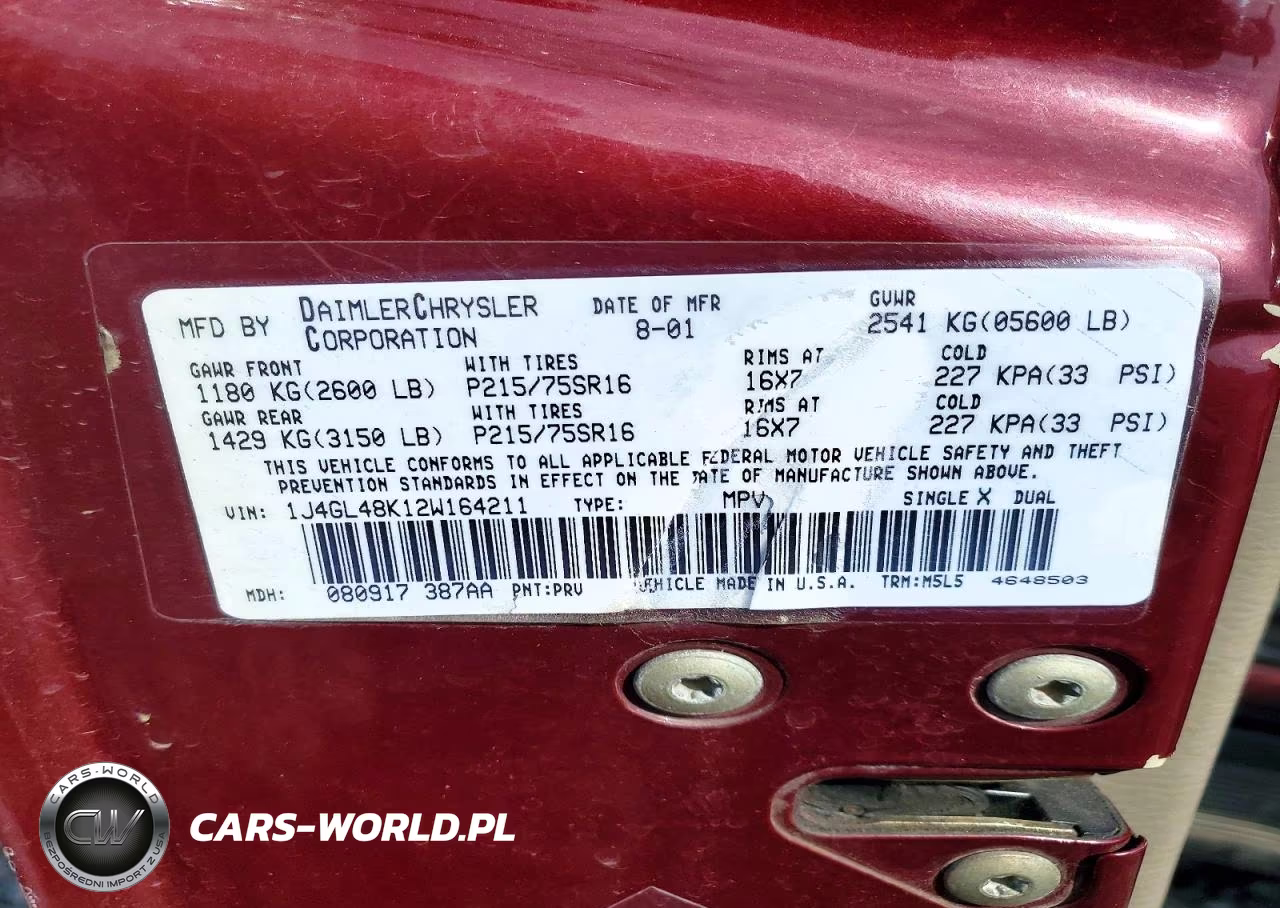 2002 Jeep Liberty Sport VIN:1J4GL48K12W164211 - 13