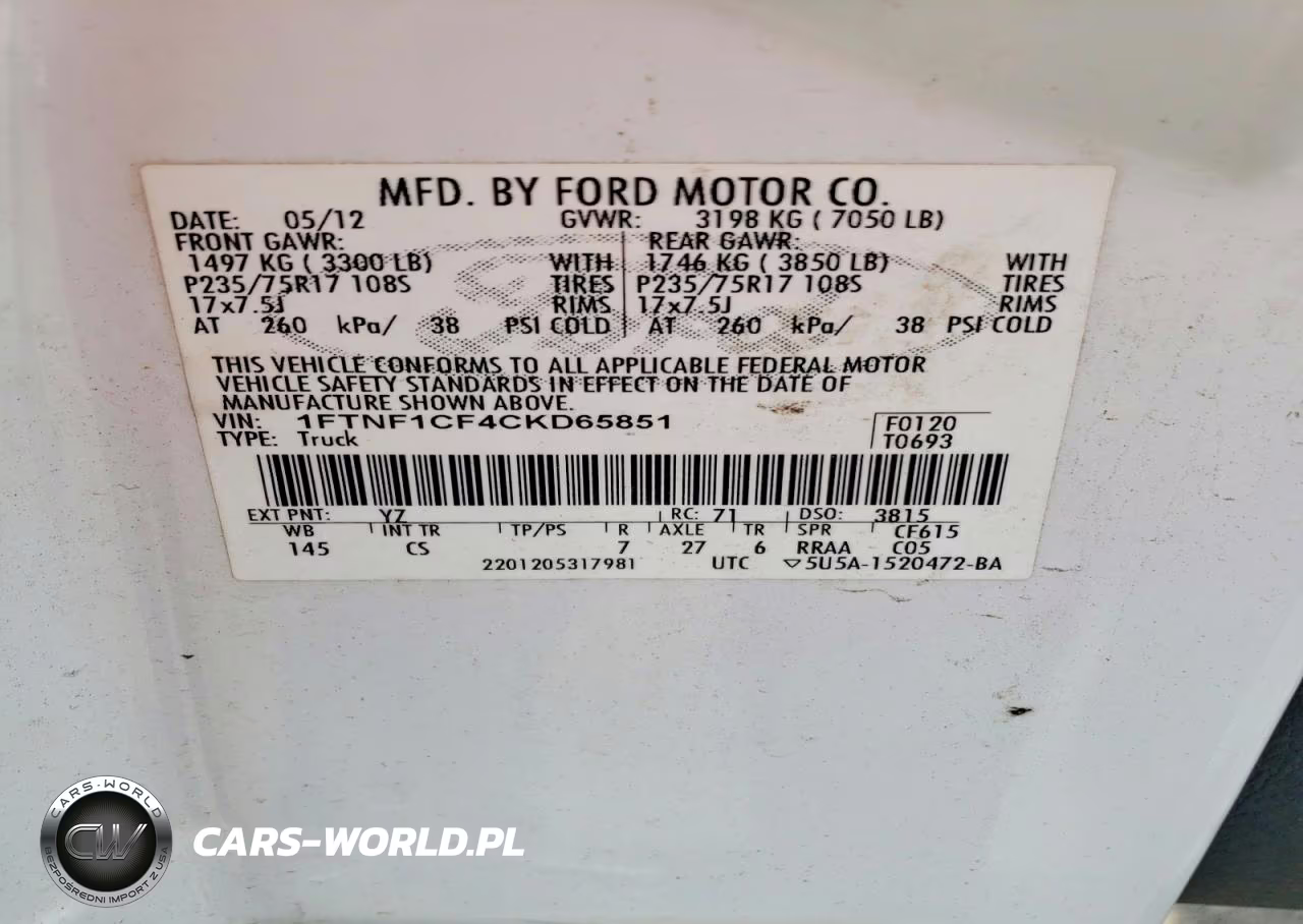 2012 Ford F150 VIN:1FTNF1CF4CKD65851 - 12