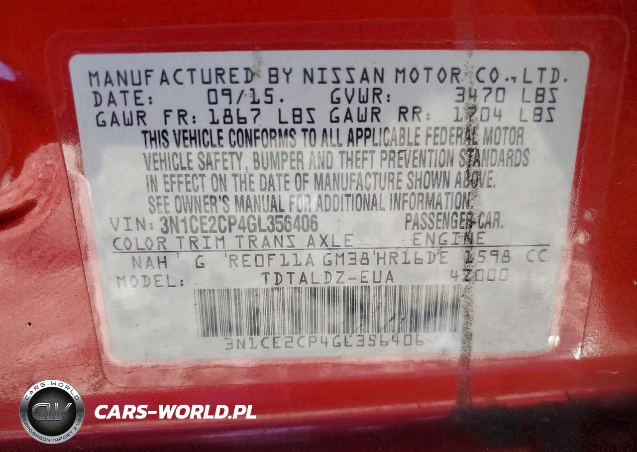 2016 Nissan Versa Note Sv VIN:3N1CE2CP4GL356406 - 12