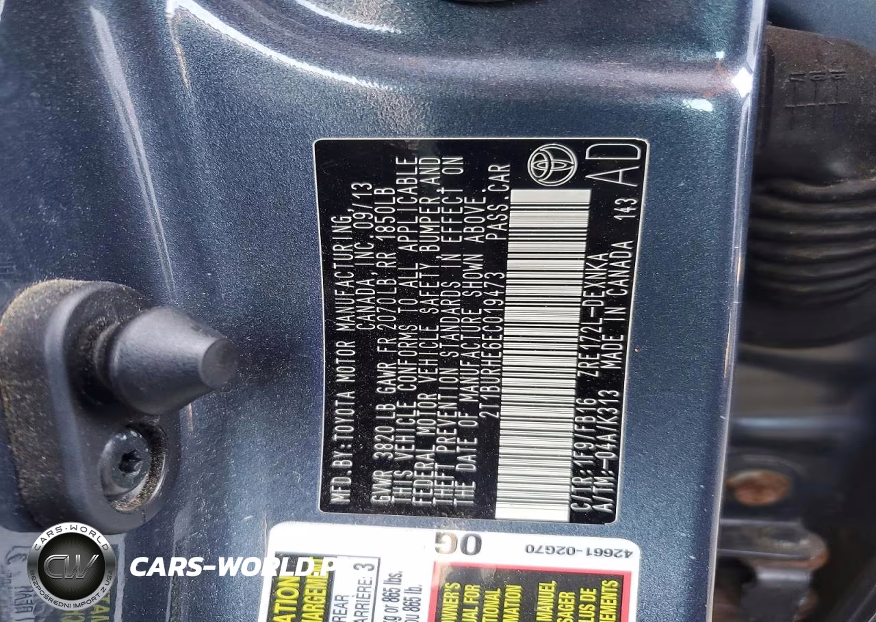 2014 Toyota Corolla Le VIN:2T1BURHE6EC019473 - 12