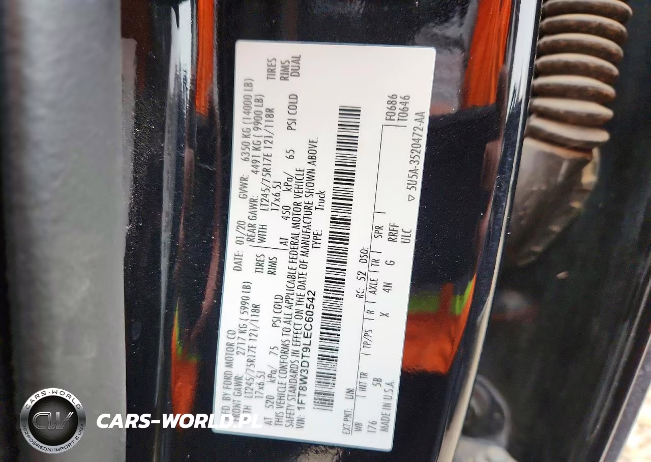 2020 Ford F350 Super Duty VIN:1FT8W3DT9LEC60542 - 13