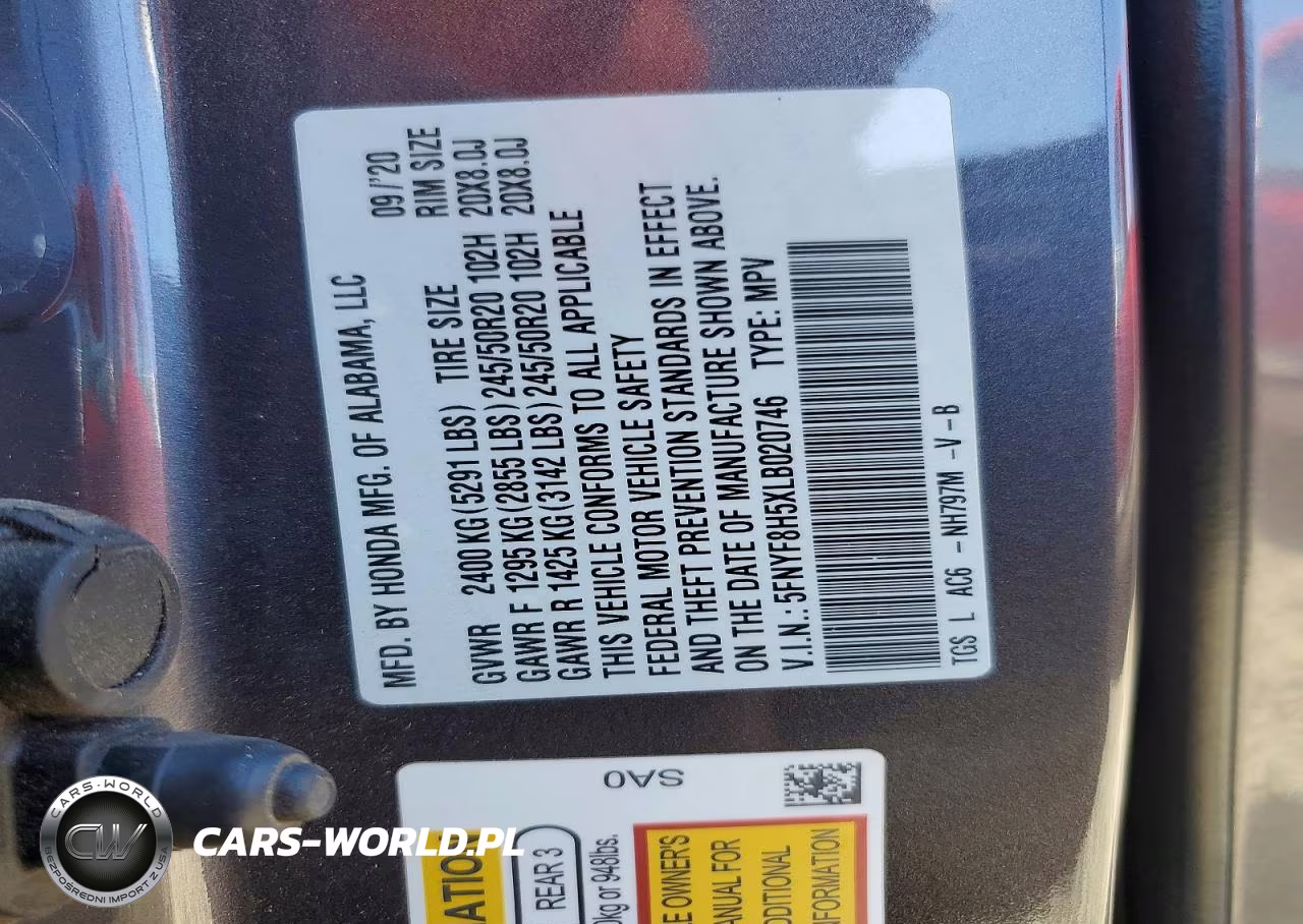 2020 Honda Passport Exl VIN:5FNYF8H5XLB020746 - 13