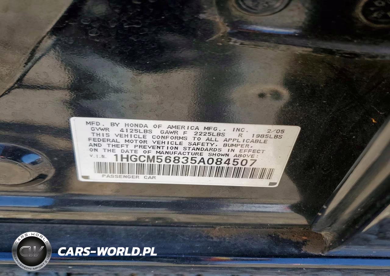 2005 Honda Accord Ex VIN:1HGCM56835A084507 - 13