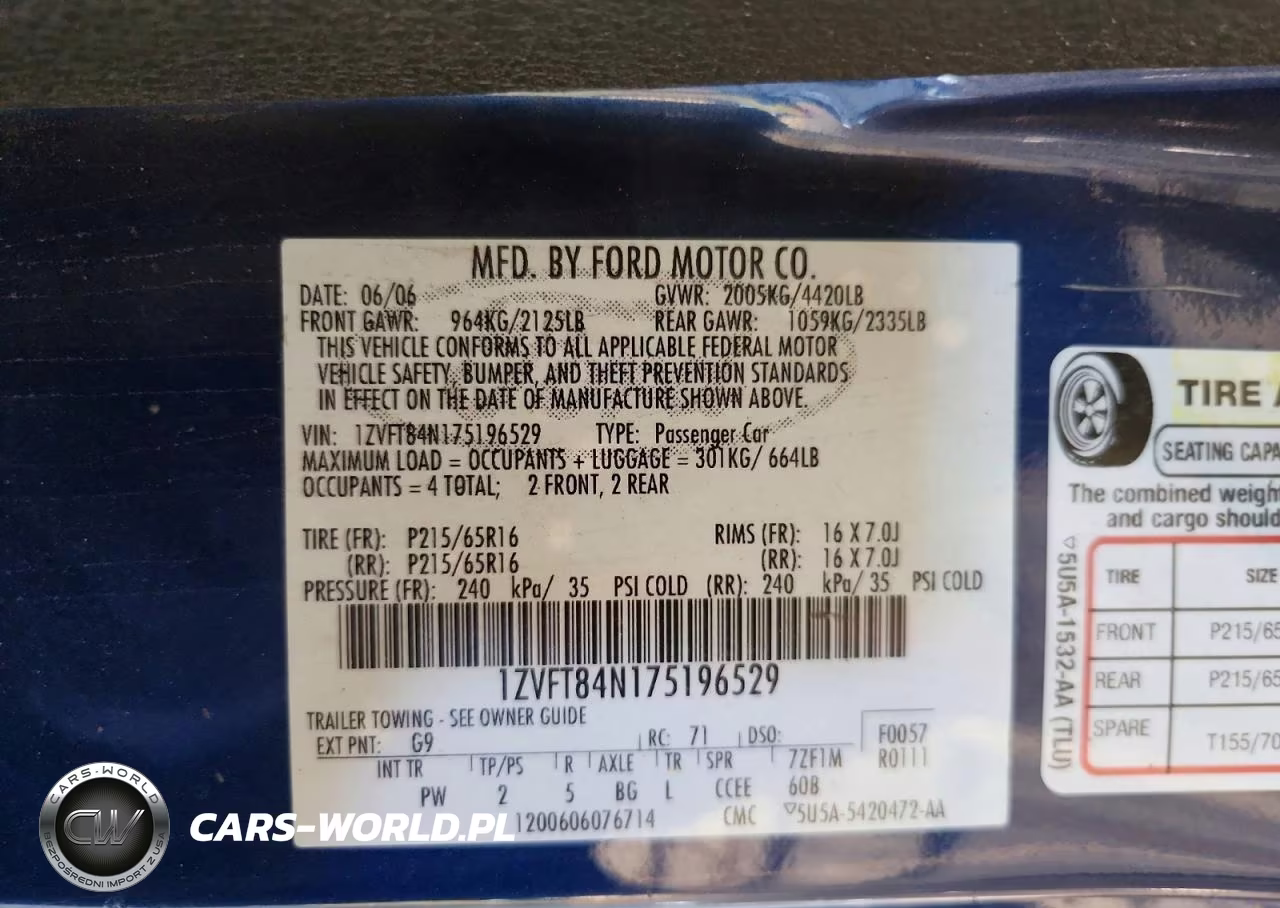 2007 Ford Mustang VIN:1ZVFT84N175196529 - 12