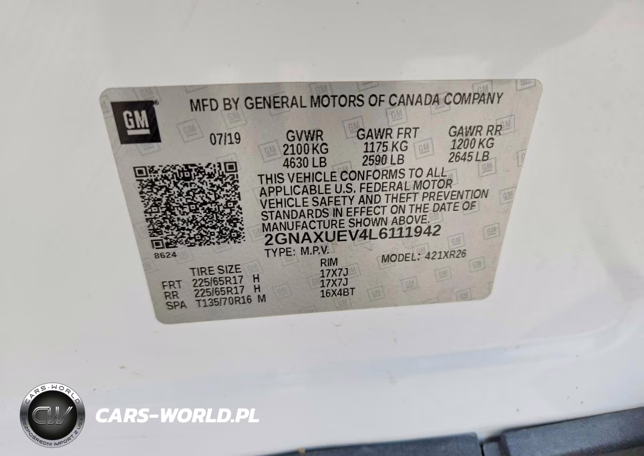 2020 Chevrolet Equinox Lt VIN:2GNAXUEV4L6111942 - 13