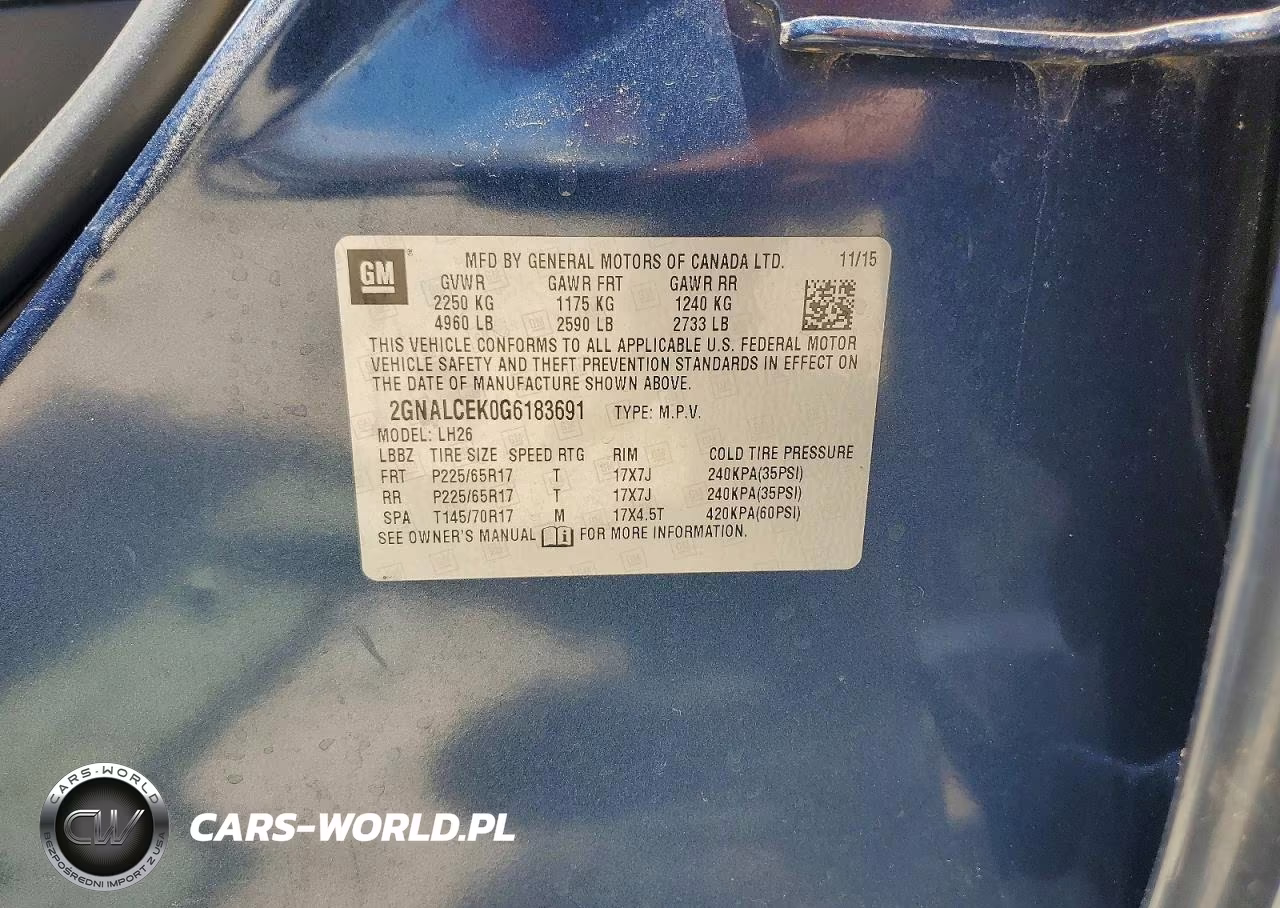 2016 Chevrolet Equinox Lt VIN:2GNALCEK0G6183691 - 13