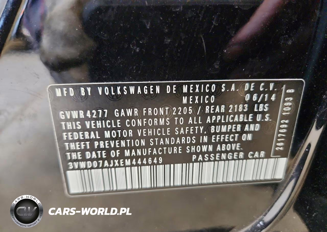 2014 Volkswagen Jetta Se VIN:3VWD07AJXEM444649 - 12