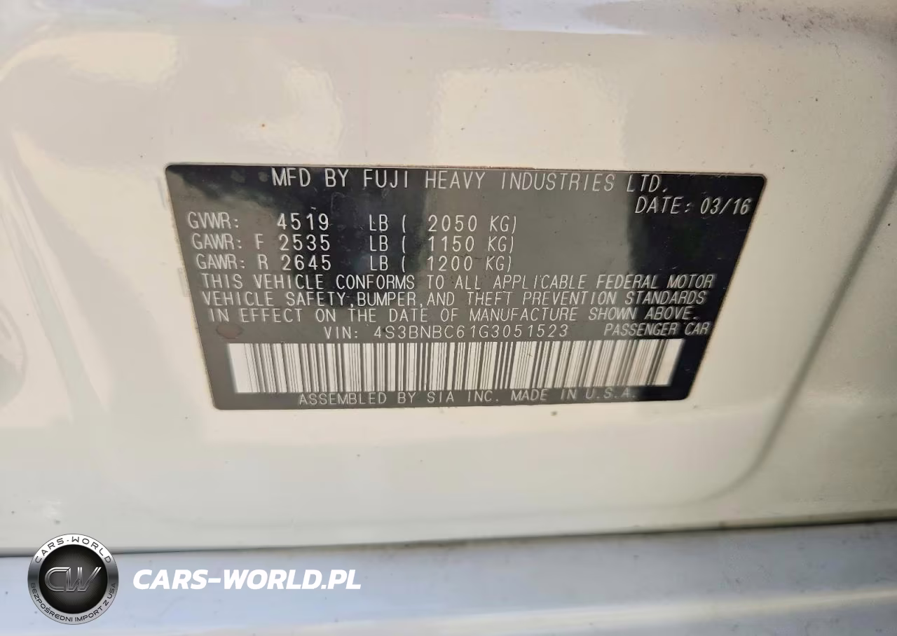 2016 Subaru Legacy 2.5I Premium VIN:4S3BNBC61G3051523 - 12