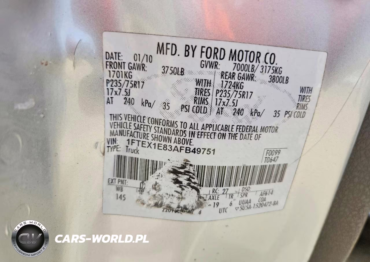 2010 Ford F150 Super Cab VIN:1FTEX1E83AFB49751 - 12