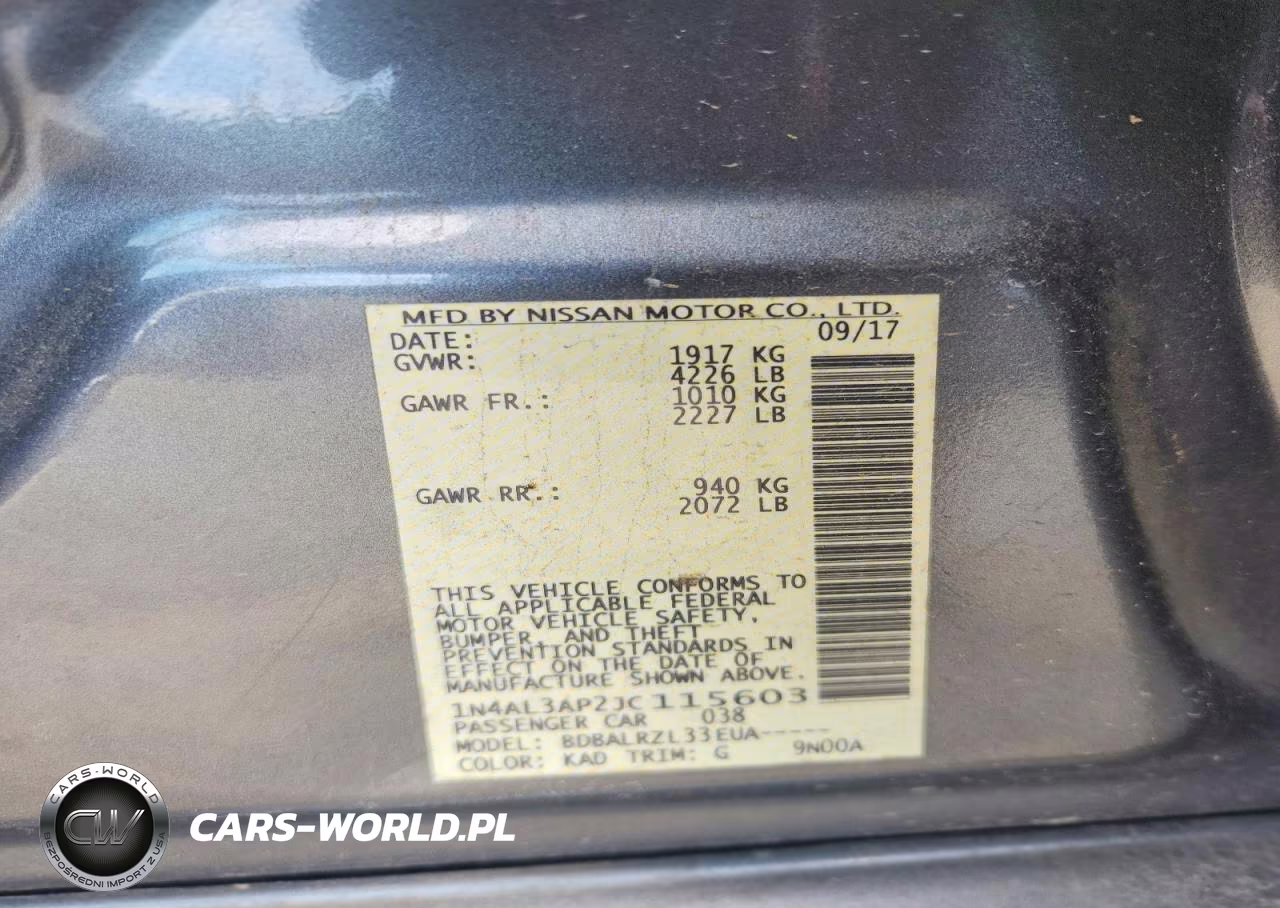 2018 Nissan Altima 2.5 VIN:1N4AL3AP2JC115603 - 12