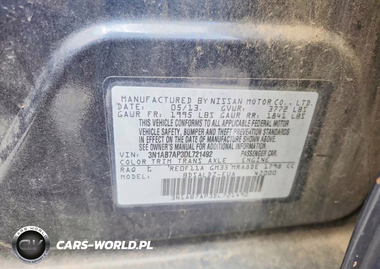 2013 Nissan Sentra S VIN:3N1AB7AP3DL721492 - 13