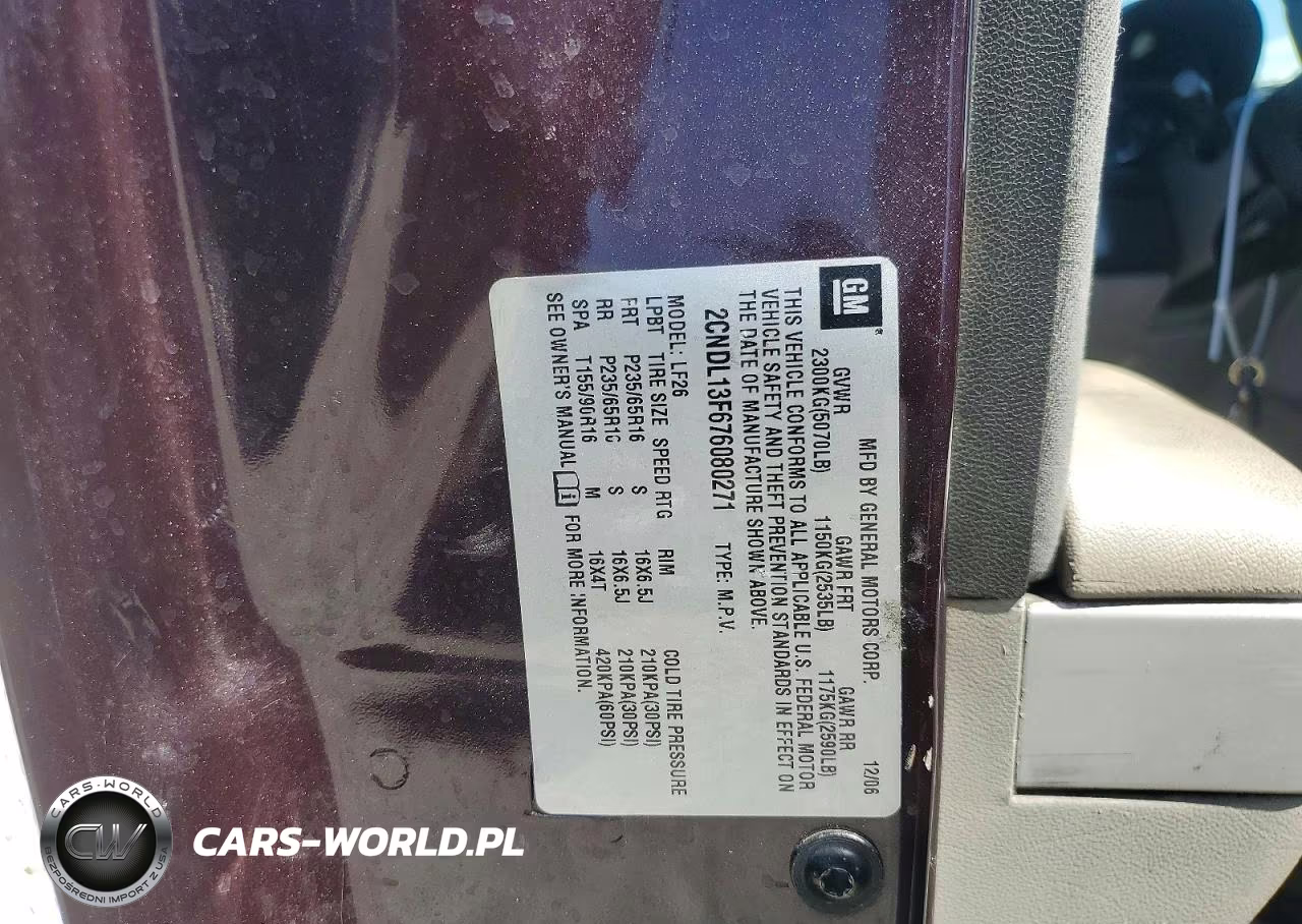 2007 Chevrolet Equinox Ls VIN:2CNDL13F676080271 - 13