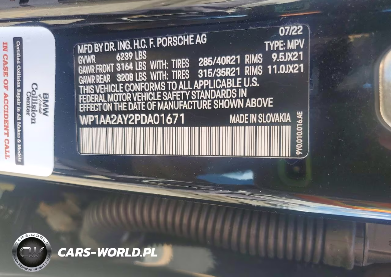 2023 Porsche Cayenne Base VIN:WP1AA2AY2PDA01671 - 14