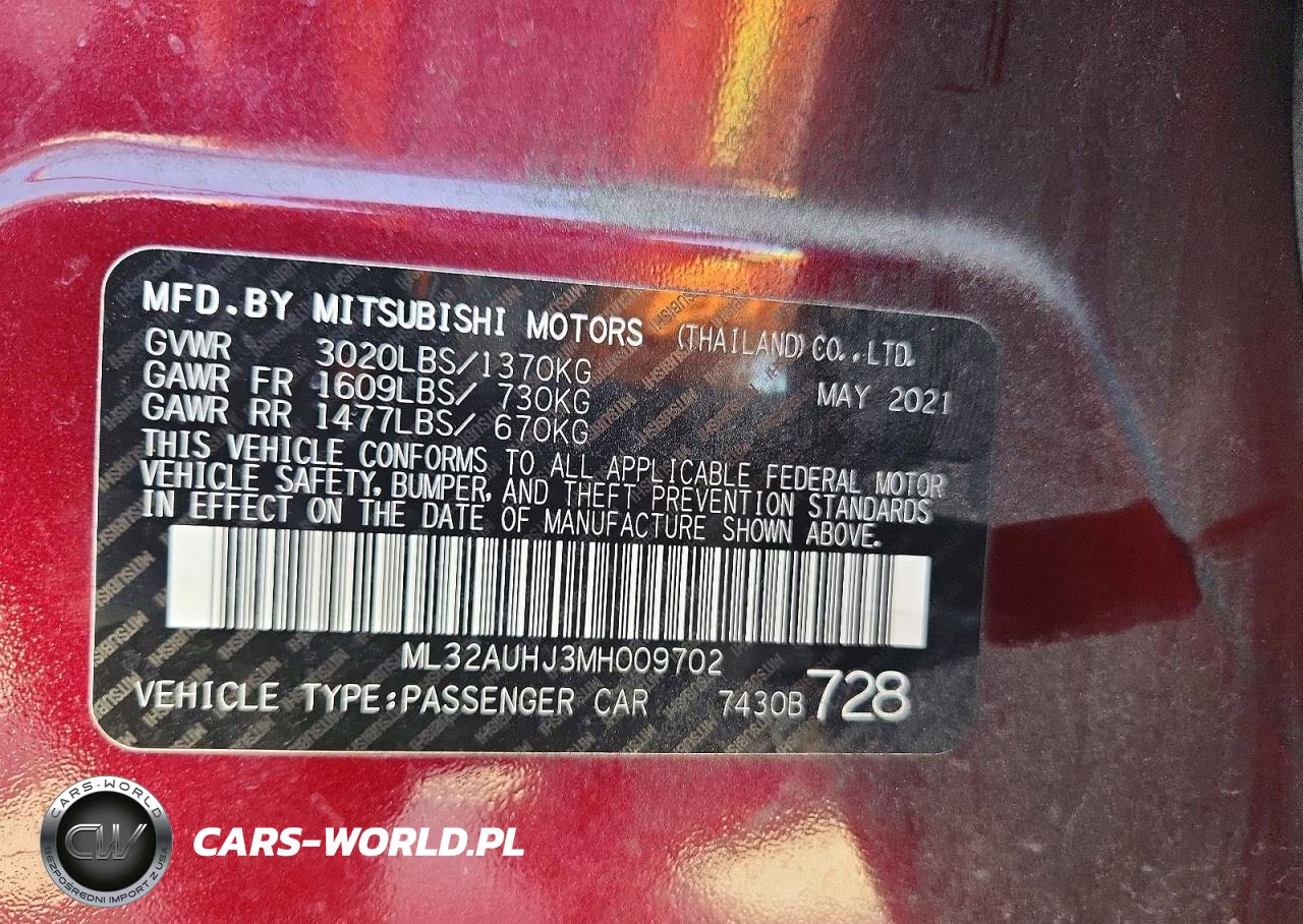 2021 Mitsubishi Mirage Es VIN:ML32AUHJ3MH009702 - 13