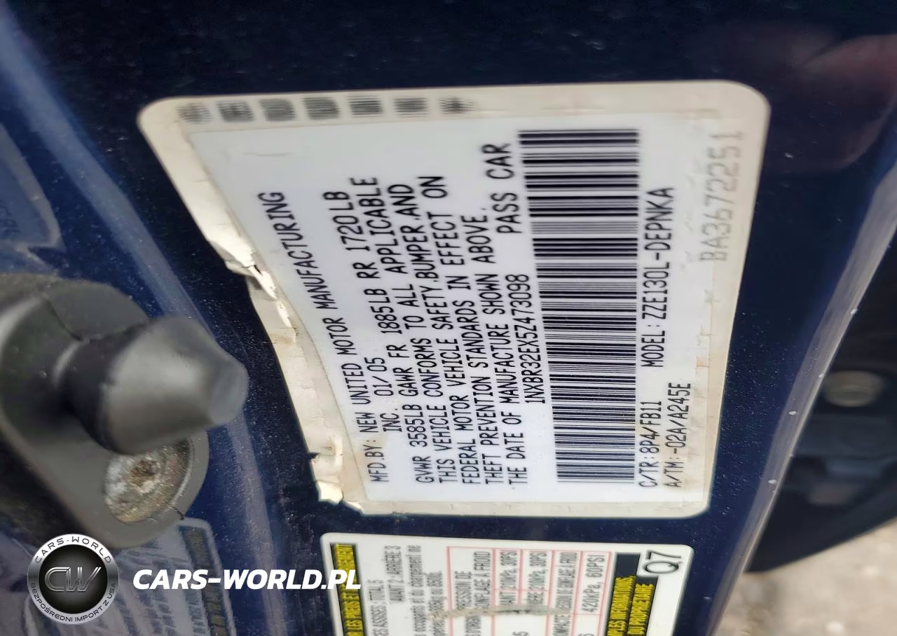 2005 Toyota Corolla Le VIN:1NXBR32EX5Z473098 - 12