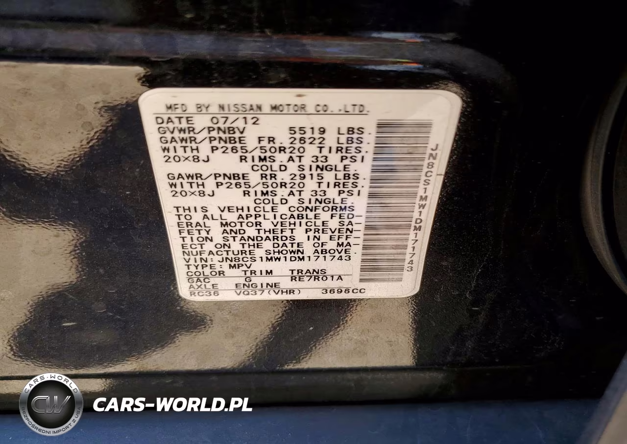 2013 Infiniti Fx37 Base VIN:JN8CS1MW1DM171743 - 12