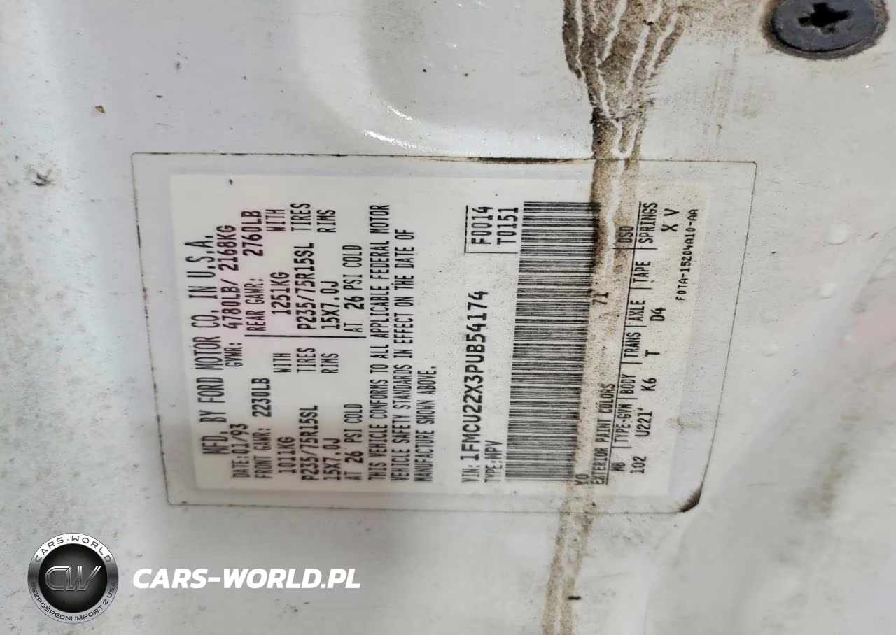 1993 Ford Explorer VIN:1FMCU22X3PUB54174 - 12