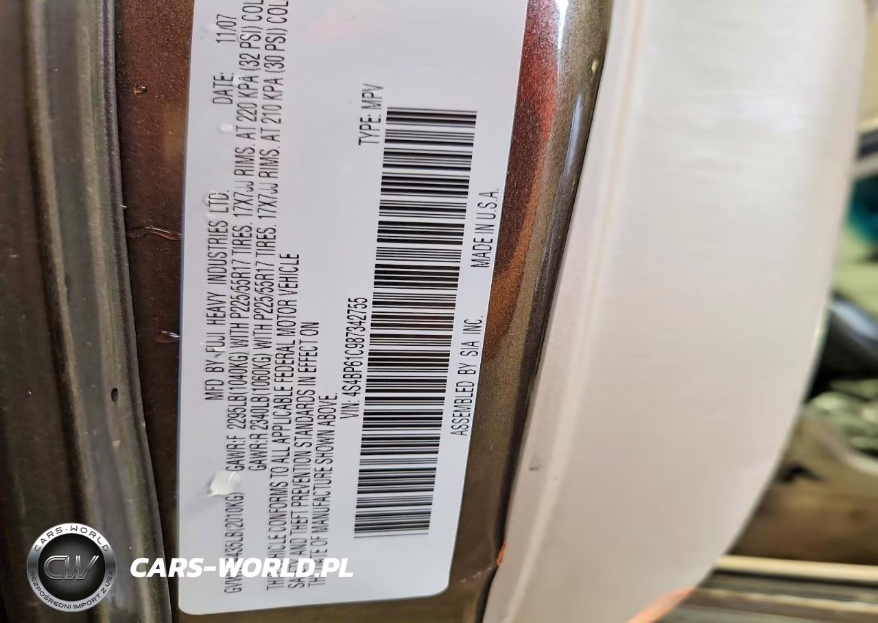 2008 Subaru Outback 2.5I VIN:4S4BP61C987342755 - 13