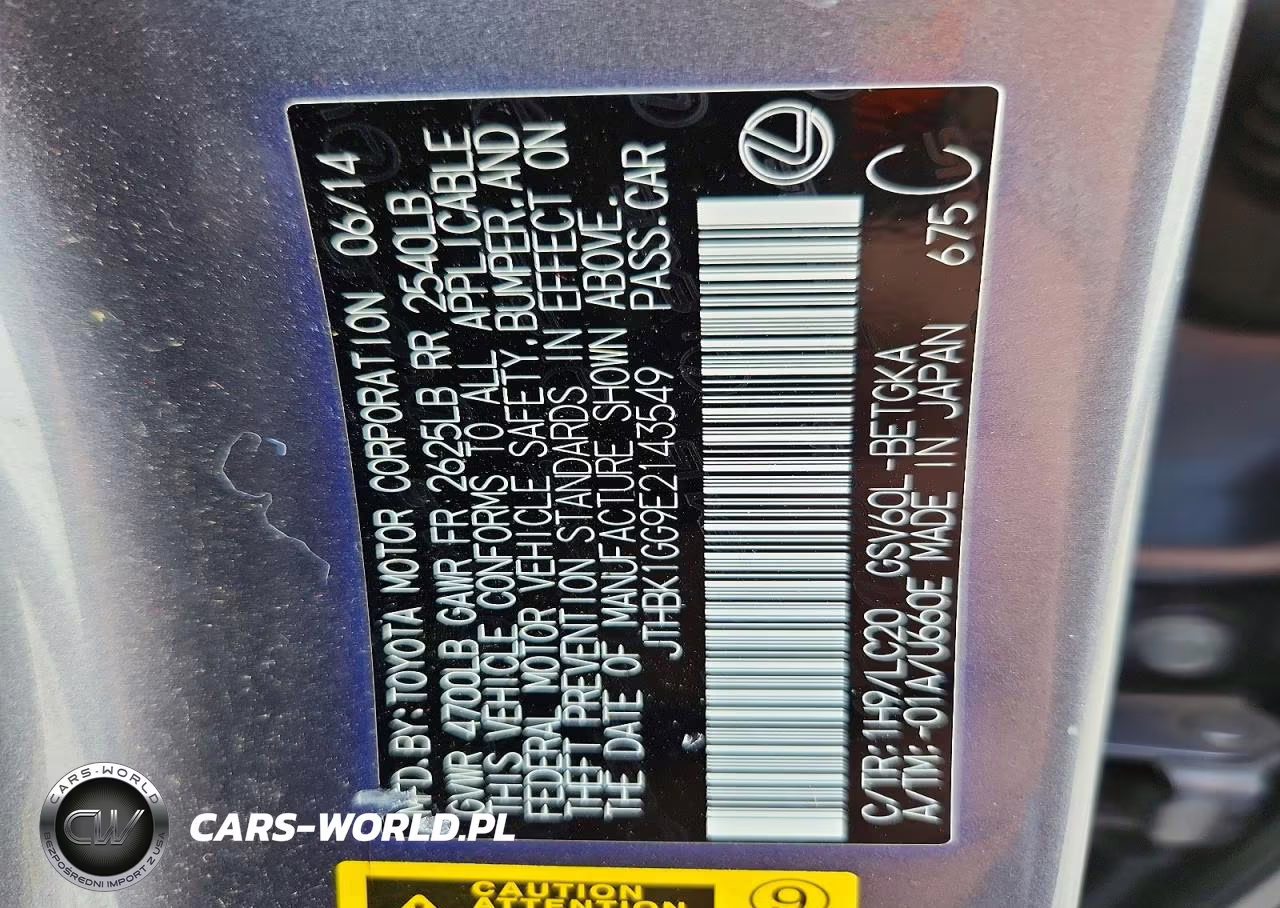 2014 Lexus Es 350 VIN:JTHBK1GG9E2143549 - 13