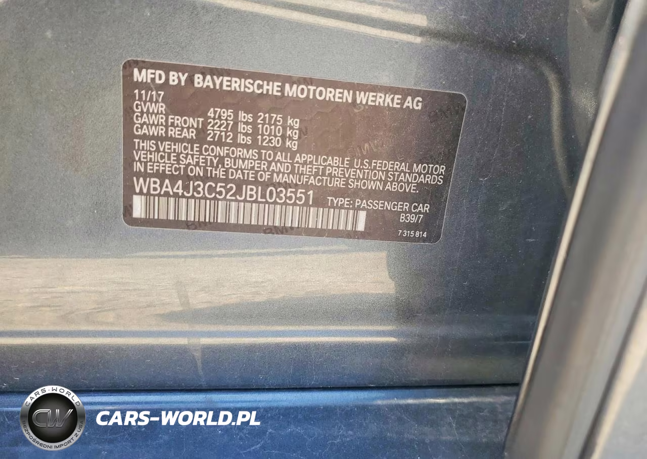 2018 BMW 430Xi Gran Coupe VIN:WBA4J3C52JBL03551 - 12