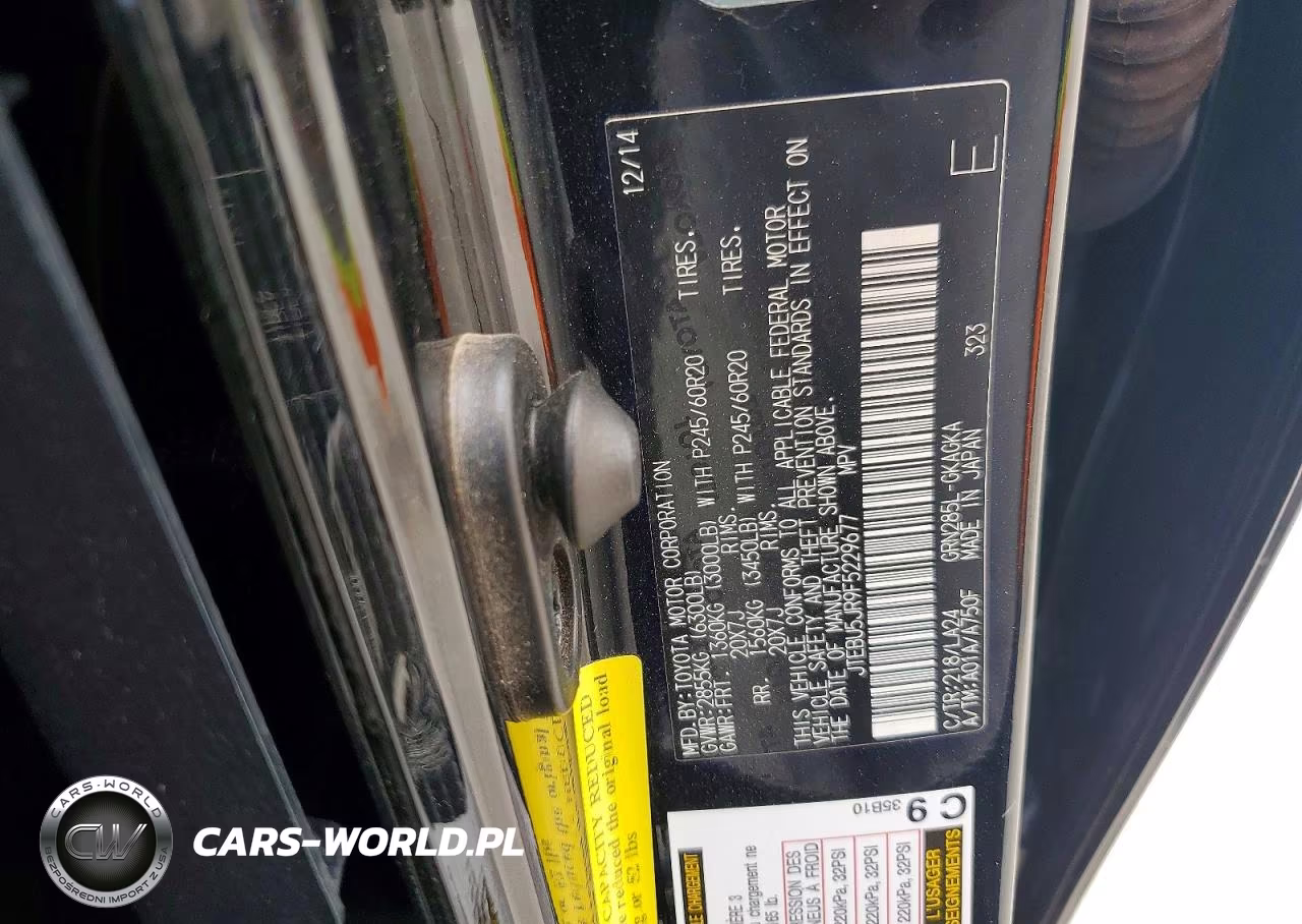 2015 Toyota 4Runner Limited VIN:JTEBU5JR9F5229677 - 14