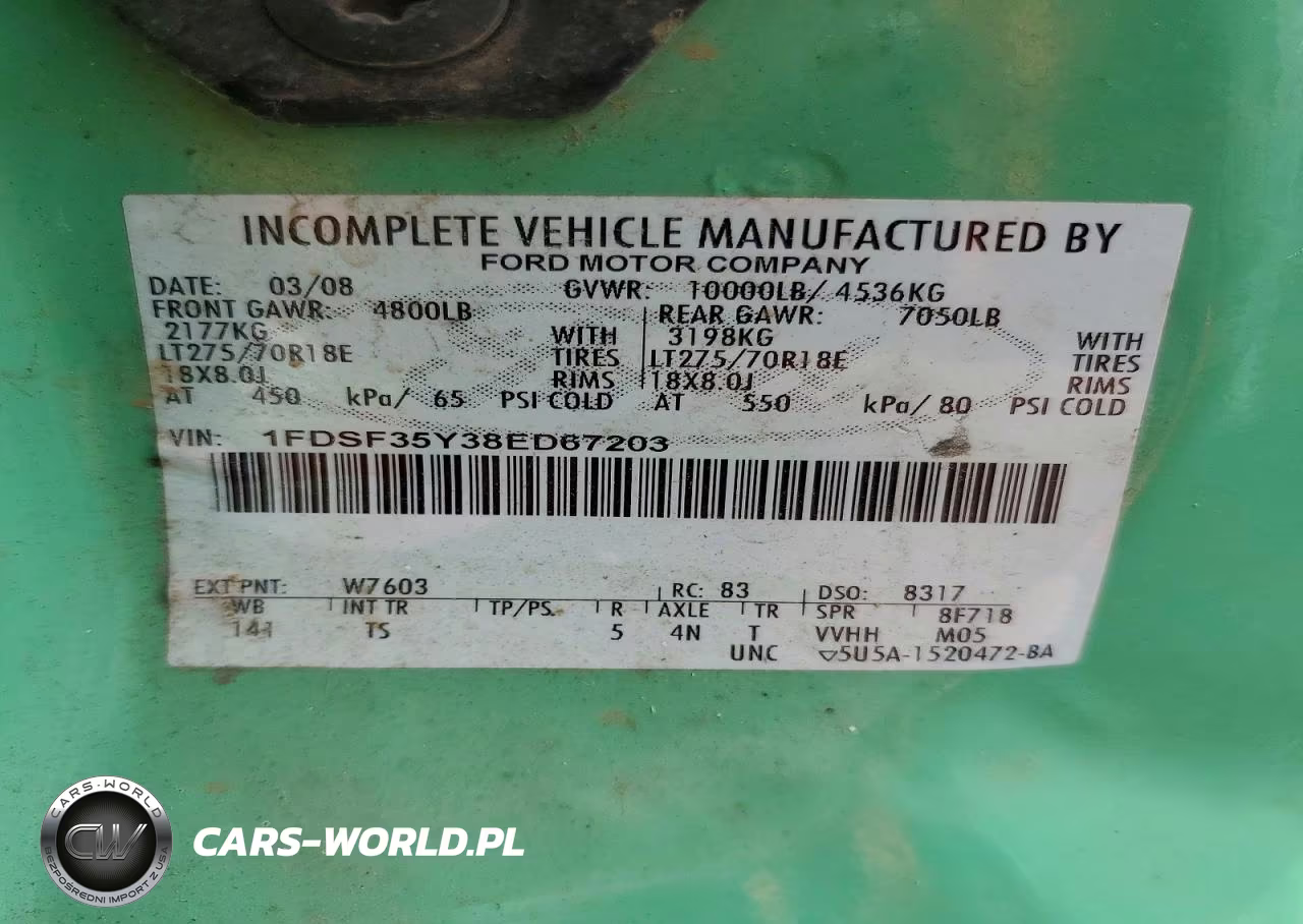2008 Ford F350 Srw Super Duty VIN:1FDSF35Y38ED67203 - 12