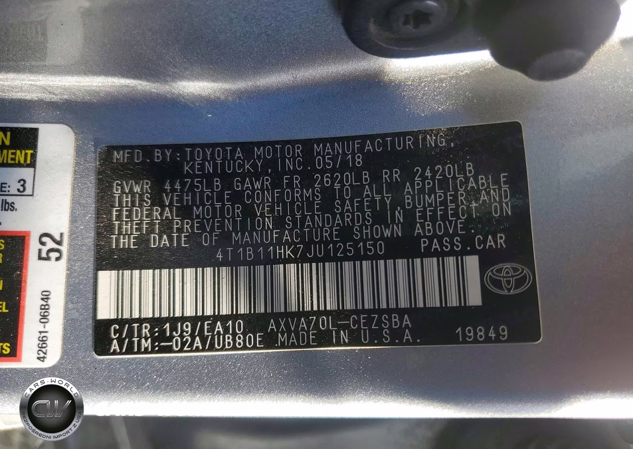 2018 Toyota Camry Se VIN:4T1B11HK7JU125150 - 12