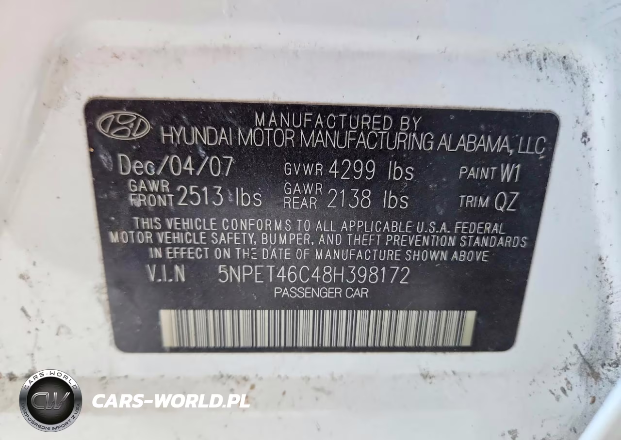 2008 Hyundai Sonata Gls VIN:5NPET46C48H398172 - 12