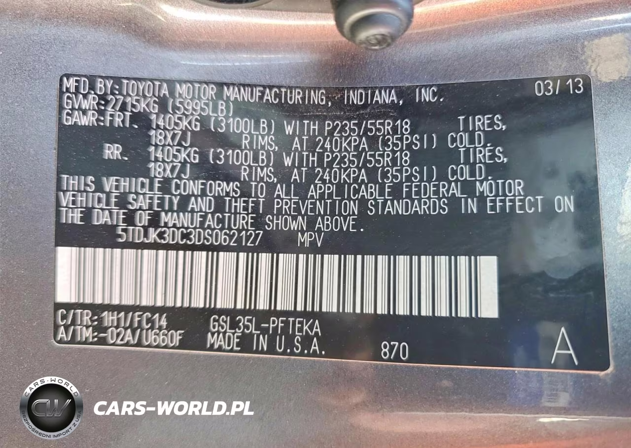 2013 Toyota Sienna Le VIN:5TDJK3DC3DS062127 - 13