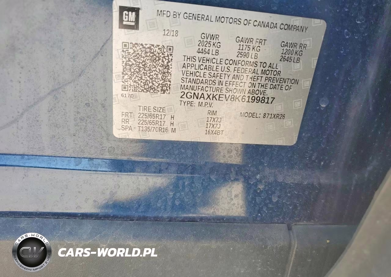 2019 Chevrolet Equinox Lt VIN:2GNAXKEV8K6199817 - 12