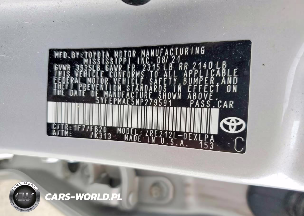 2022 Toyota Corolla Le VIN:5YFEPMAE5NP279591 - 12