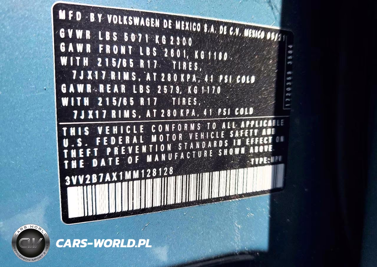 2021 Volkswagen Tiguan Se VIN:3VV2B7AX1MM128128 - 12