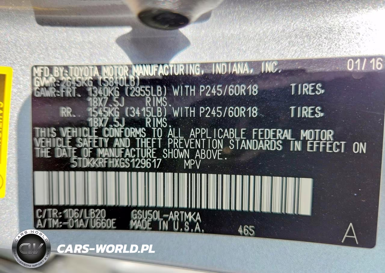 2016 Toyota Highlander Xle VIN:5TDKKRFHXGS129617 - 13