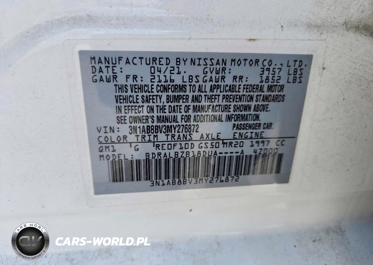 2021 Nissan Sentra S VIN:3N1AB8BV3MY276872 - 13