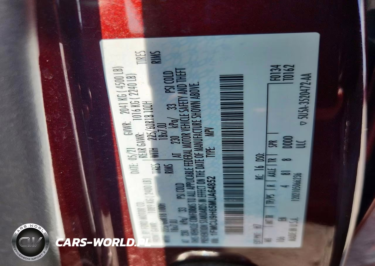 2021 Ford Escape Sel VIN:1FMCU9H65MUA64852 - 12