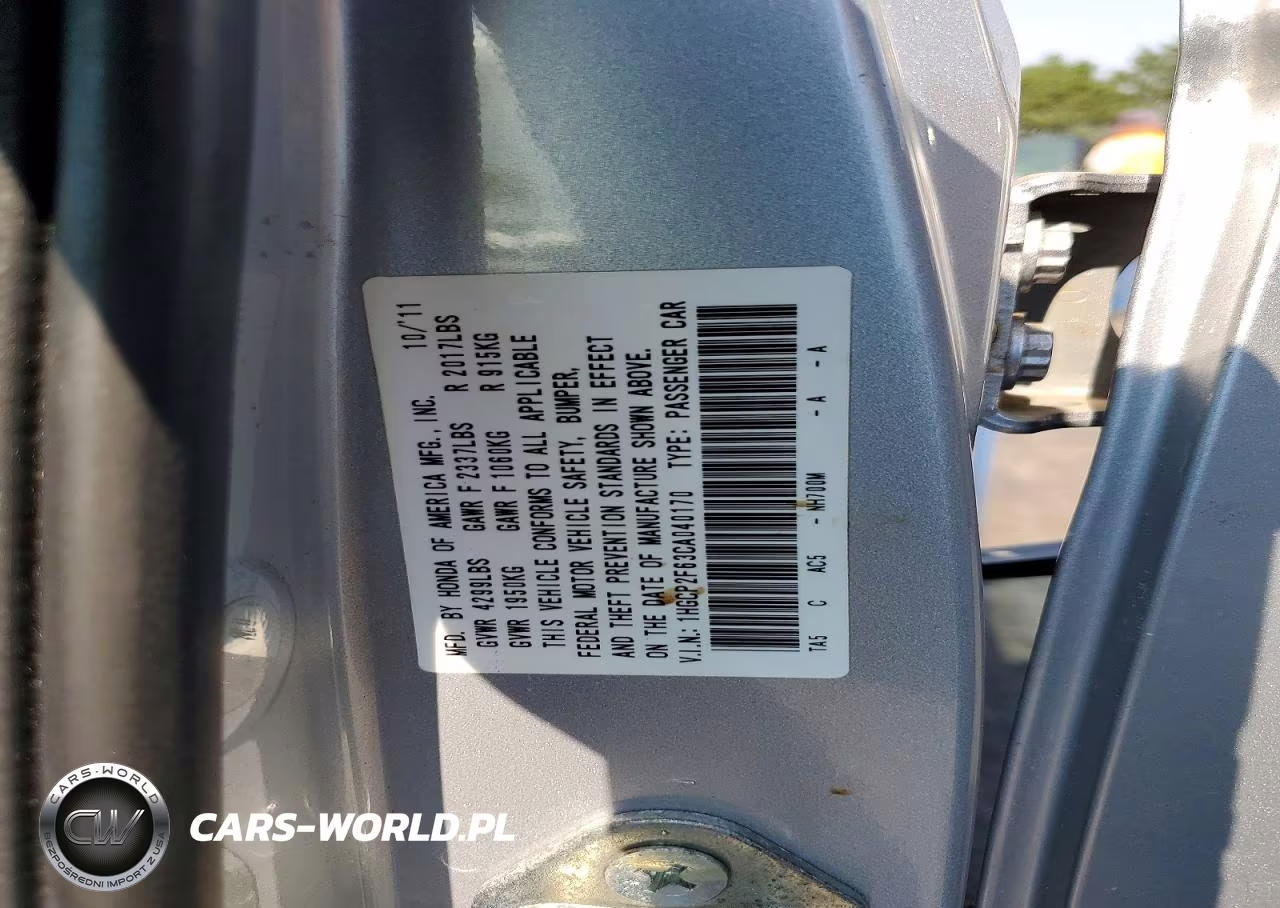 2012 Honda Accord Se VIN:1HGCP2F63CA040170 - 12