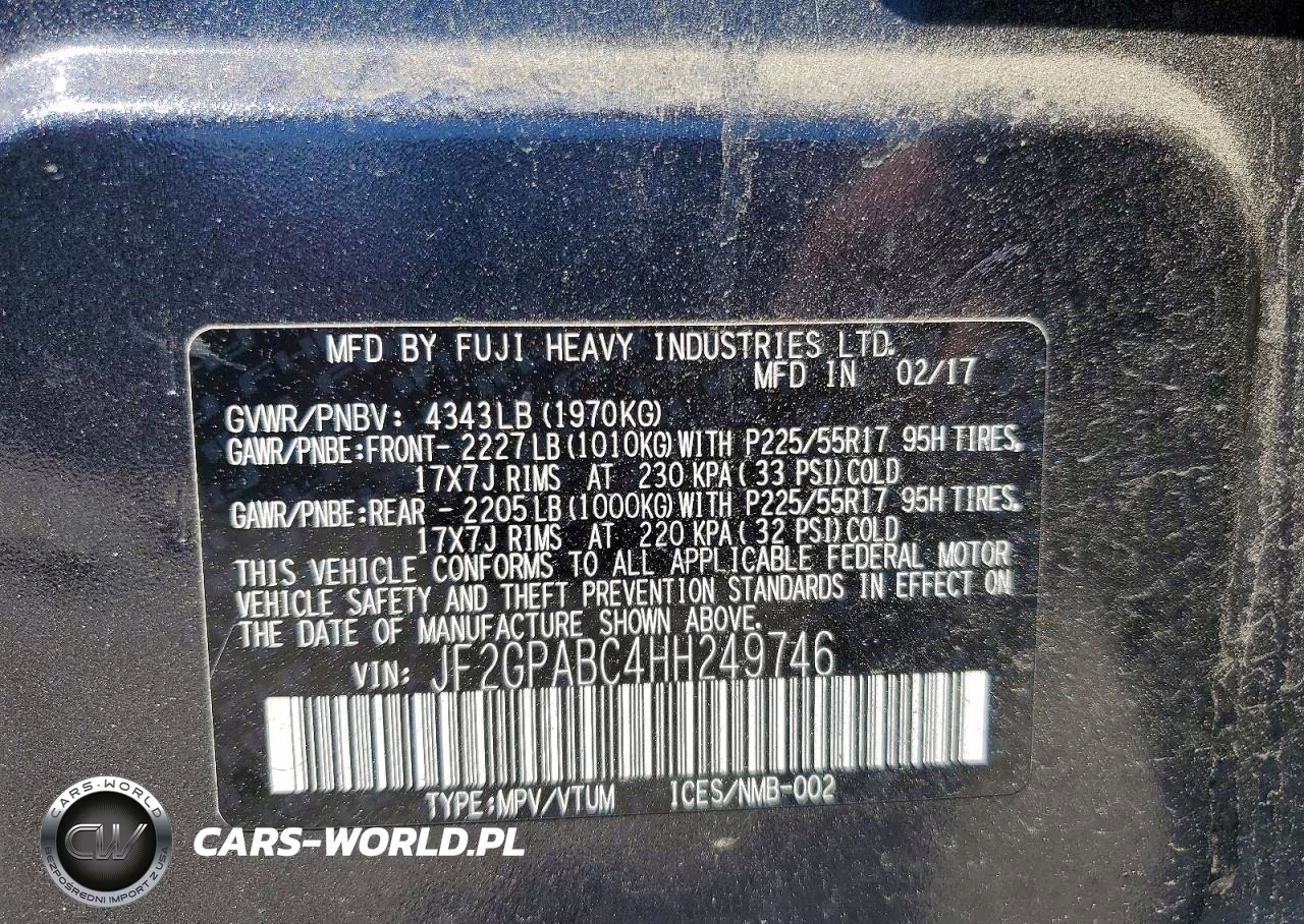 2017 Subaru Crosstrek Premium VIN:JF2GPABC4HH249746 - 14