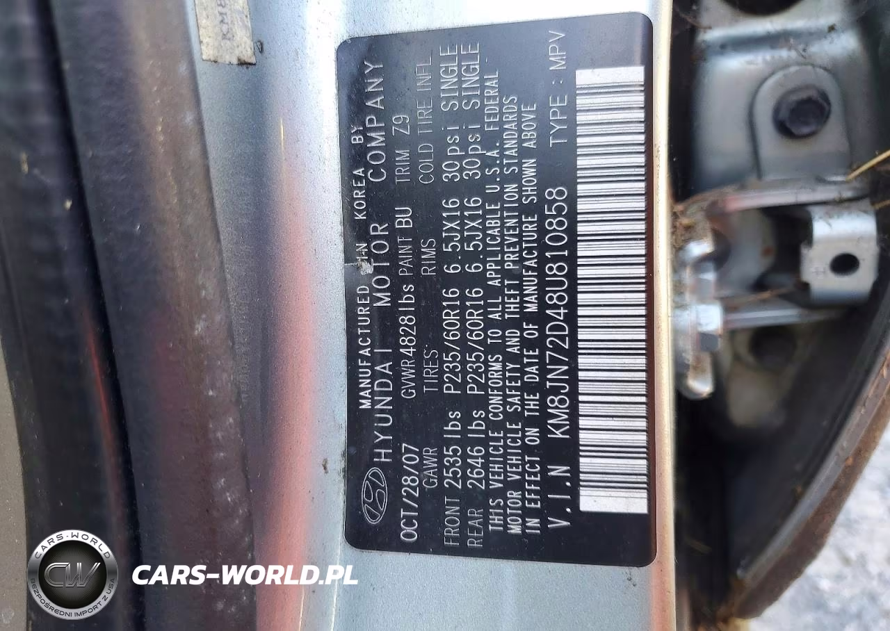 2008 Hyundai Tucson Se VIN:KM8JN72D48U810858 - 13