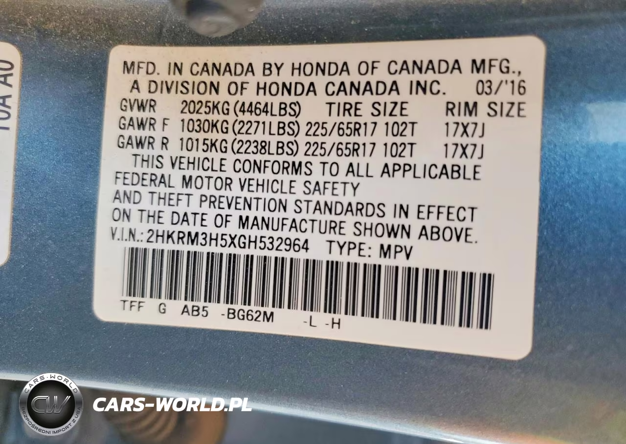 2016 Honda Cr-V Ex VIN:2HKRM3H5XGH532964 - 13
