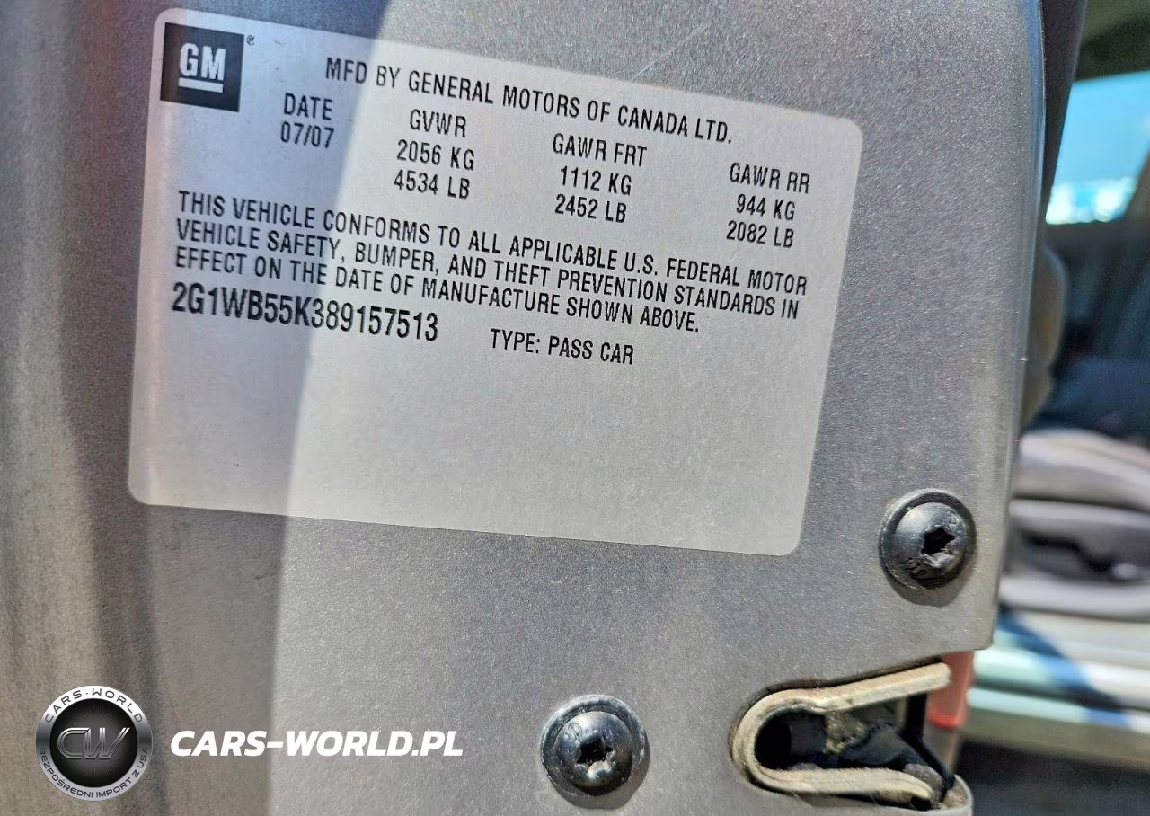 2008 Chevrolet Impala Ls VIN:2G1WB55K389157513 - 12