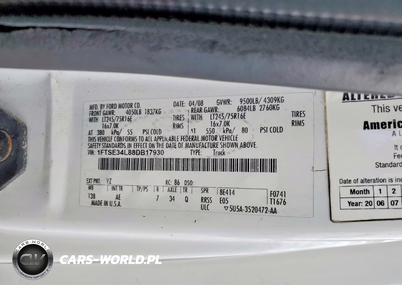 2008 Ford Econoline E350 Super Duty Van VIN:1FTSE34L88DB17930 - 13