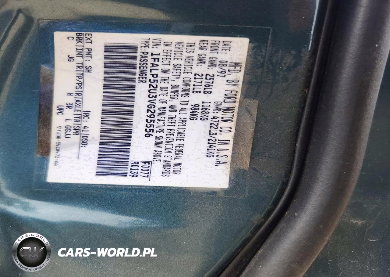 1997 Ford Taurus Gl VIN:1FALP52U3VG295556 - 12