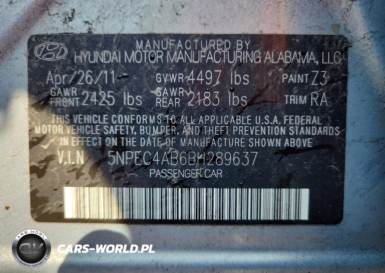 2011 Hyundai Sonata Limited 2.0T VIN:5NPEC4AB6BH289637 - 12