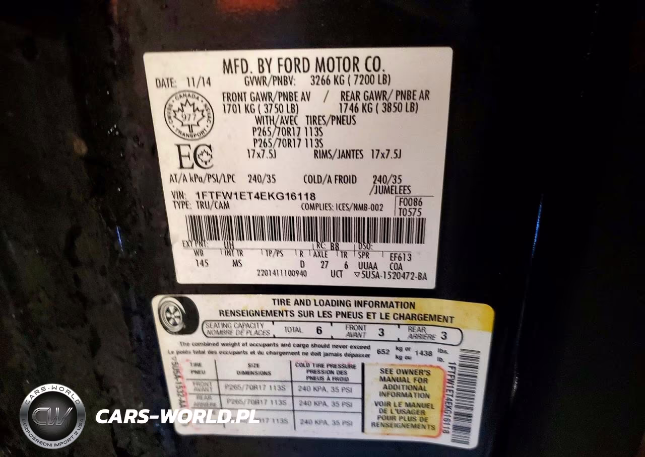 2014 Ford F150 Supercrew VIN:1FTFW1ET4EKG16118 - 13