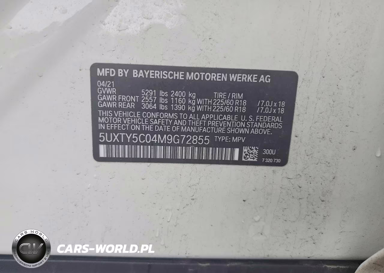 2021 BMW X3 xDrive30I VIN:5UXTY5C04M9G72855 - 13